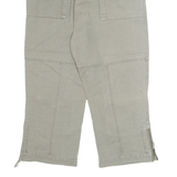 AUTHENTIC 3/4 Cargo Mens Trousers Green Loose Wide-Leg W34 L24
