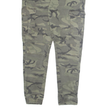 FSBN Camo Cargo Mens Trousers Green Regular Tapered W30 L28