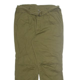 SEAN JOHN Cargo Belted Mens Trousers Green Loose Wide-Leg W38 L31