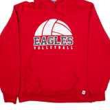 RUSSELL ATHLETIC Eagles Volleyball Womens Red Hoodie USA L