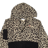 FILA Cropped Animal Print Womens Brown Hoodie L