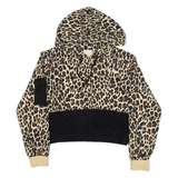 FILA Cropped Animal Print Womens Brown Hoodie L