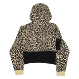 FILA Cropped Animal Print Womens Brown Hoodie L
