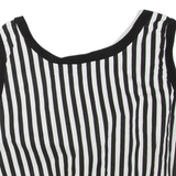 Womens Printed Vest Black Sleeveless Striped M