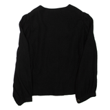Womens Blouse Black Long Sleeve Viscose M