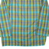 Womens Printed Blouse Green V-Neck Long Sleeve Check XL