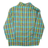 Womens Printed Blouse Green V-Neck Long Sleeve Check XL