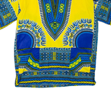 Womens Printed Top Blue V-Neck Crazy Pattern L