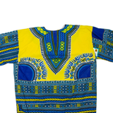 Womens Printed Top Blue V-Neck Crazy Pattern L