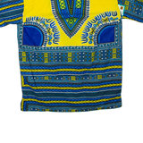 Womens Printed Top Blue V-Neck Crazy Pattern L