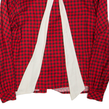 JEAN CLAIRE Womens Printed Shirt Red Collared Long Sleeve Viscose Check L