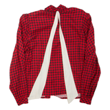 JEAN CLAIRE Womens Printed Shirt Red Collared Long Sleeve Viscose Check L