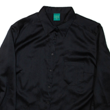 CANDA Womens Shirt Black Collared Long Sleeve L