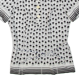 Womens Printed Shirt Black Collared Geometric L