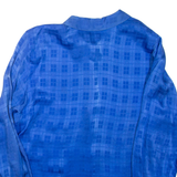 Womens Printed Shirt Blue Collared Long Sleeve L