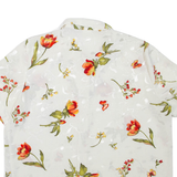 CANDA Womens Printed Shirt White Collared Floral L