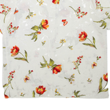 CANDA Womens Printed Shirt White Collared Floral L
