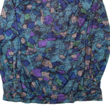 CV Womens Printed Blouse Blue Collared Long Sleeve L