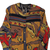 Womens Printed Blouse Red Long Sleeve Crazy Pattern L