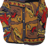 Womens Printed Blouse Red Long Sleeve Crazy Pattern L