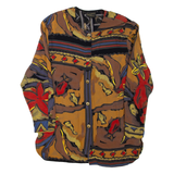 Womens Printed Blouse Red Long Sleeve Crazy Pattern L