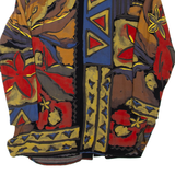 Womens Printed Blouse Red Long Sleeve Crazy Pattern L