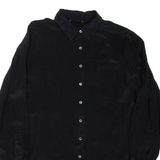 ZARA Womens Shirt Black Collared Long Sleeve XS