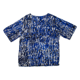 Womens Printed Top Blue Crazy Pattern L