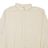 Womens Shirt Beige Collared Long Sleeve L