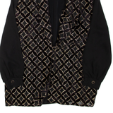 Womens Kimono Top Black V-Neck Long Sleeve L