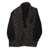 Womens Kimono Top Black V-Neck Long Sleeve L