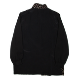 Womens Kimono Top Black V-Neck Long Sleeve L