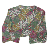 Womens Kimono Top Green 3/4 Sleeve Paisley M