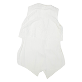 Womens Blouse White V-Neck Sleeveless UK 14
