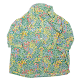 Womens Printed Shirt Green Collared Floral L