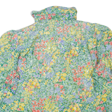 Womens Printed Shirt Green Collared Floral L