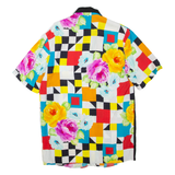 Womens Printed Shirt Yellow Collared Floral UK 10