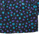 Womens Printed Shirt Black Collared Floral XL