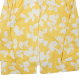 Womens Kimono Top Yellow 3/4 Sleeve Floral L