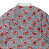 DELMOD Womens Printed Blouse Blue Collared Floral XL