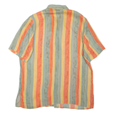 FRANKENWALDER Womens Printed Shirt Grey Collared Striped L