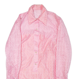 Womens Shirt Pink Collared Long Sleeve L