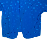 PAUL KAMARAS Womens Kimono Top Blue V-Neck Polka Dot S