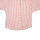 Womens Printed Shirt Red Collared Striped UK 14