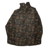 ZARA Sheer Womens Printed Blouse Green High Neck Long Sleeve Floral S