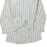 ZARA Womens Printed Blouse White V-Neck 3/4 Sleeve Striped M