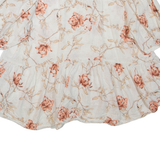 ZARA Womens Smock Blouse White 3/4 Sleeve Floral 2XL