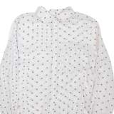 ZARA Womens Printed Shirt White Collared Long Sleeve Spotted M