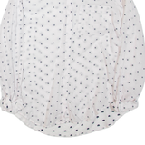ZARA Womens Printed Shirt White Collared Long Sleeve Spotted M