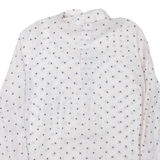 ZARA Womens Printed Shirt White Collared Long Sleeve Spotted M